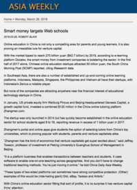 Asia Weekly Smart money targets web schools 180326