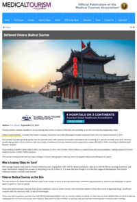 Medical Tourism Magazine Outbound Chinese medical tourism 160923