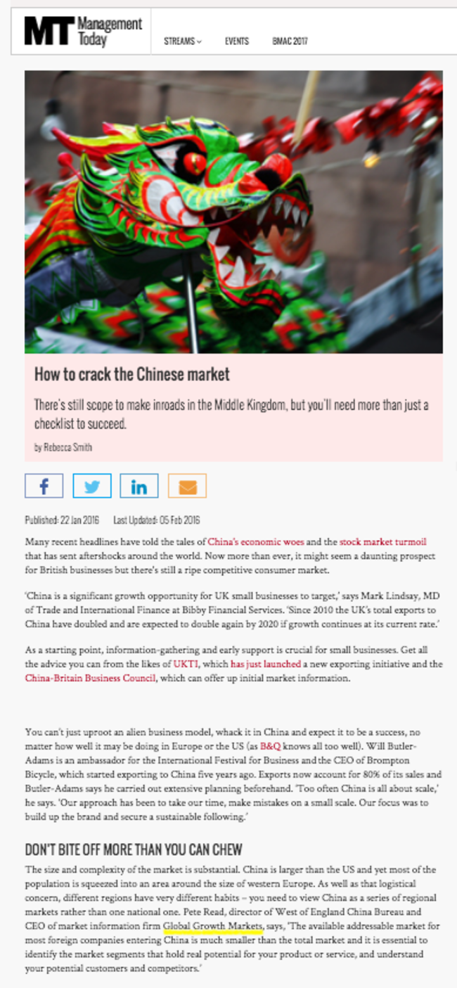 Management Today How to crack the Chinese market 160122